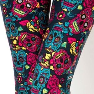 Womens Sugar Skull Halloween Inspired Leggings